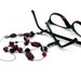 Beaded Eyeglass Leash, Reading Glasses Leash, Granny Glasses Holder, Reading Glasses Chain, Red, Black