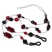 Beaded Eyeglass Leash, Reading Glasses Leash, Granny Glasses Holder, Reading Glasses Chain, Red, Black