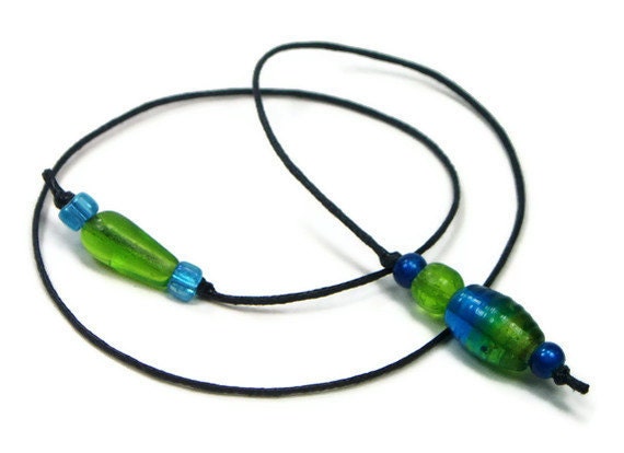 RESERVED Book Thong, Beaded Bookmark, Book Cord, Book String, Gift for Book Club, Blue, Green, TJBdesigns