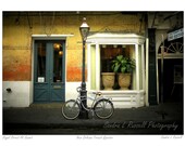 Royal Street At Sunset  Historic  New Orleans  photograph 11x14 print  window door bicycle warm colors