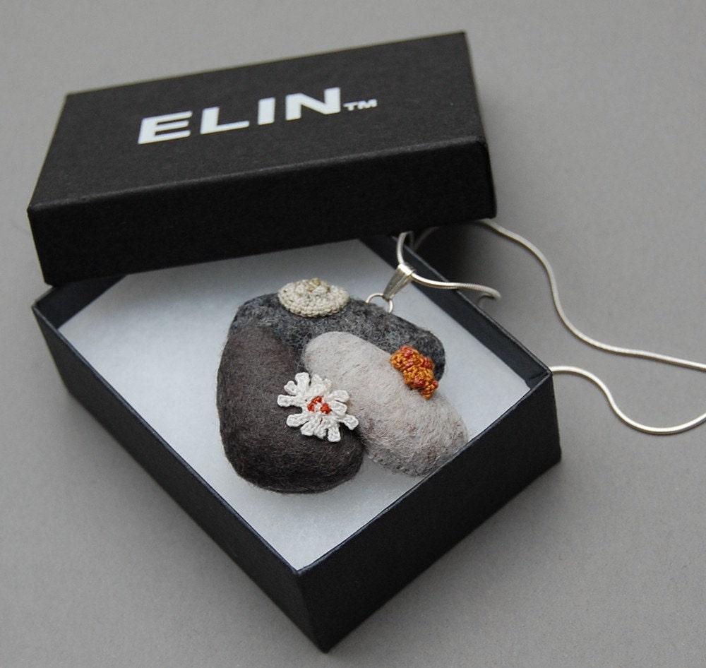 Felt and crochet necklace