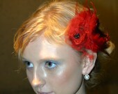 Rosemary Fascinator Brooch by Love Charlie in Red