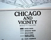 1937 Vintage City Map of Chicago and Vicinity