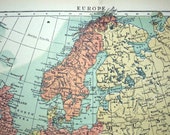 1890s Antique Map of Europe