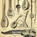 1895 Antique German Engraving of Musical Instruments No. 2