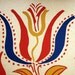 1940 Silkscreened Folk Art Poster. Tulips