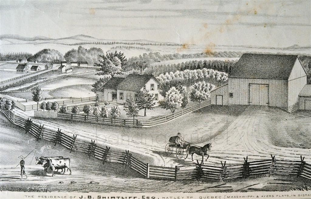 1880 Rare Print of Scenes in Georgeville and Lake Magog in Quebec, Canada