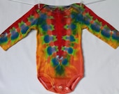 Children Baby 12 month Onesie Tie Dye Fuschia Red Yellow Lime Tangerine Orange Blue Lilac Long Sleeve AnnThenBaby
