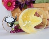 Yellow stargazer lilly hand painted wine glass - FREE personalization and dishwasher safe