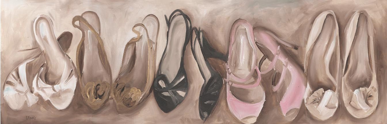 Original - Acrylic Painting - Painting of Shoes - Decisions Decisions - 12x36