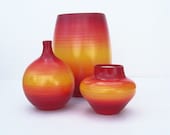 Sunset Fade Ceramic Vase Set