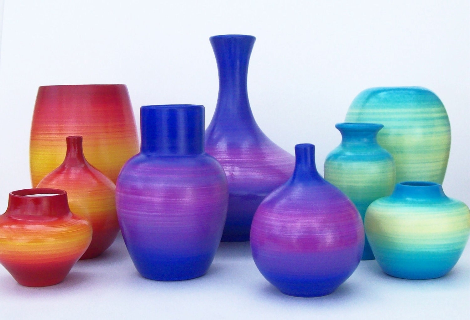 Sunset Fade Ceramic Vase Set