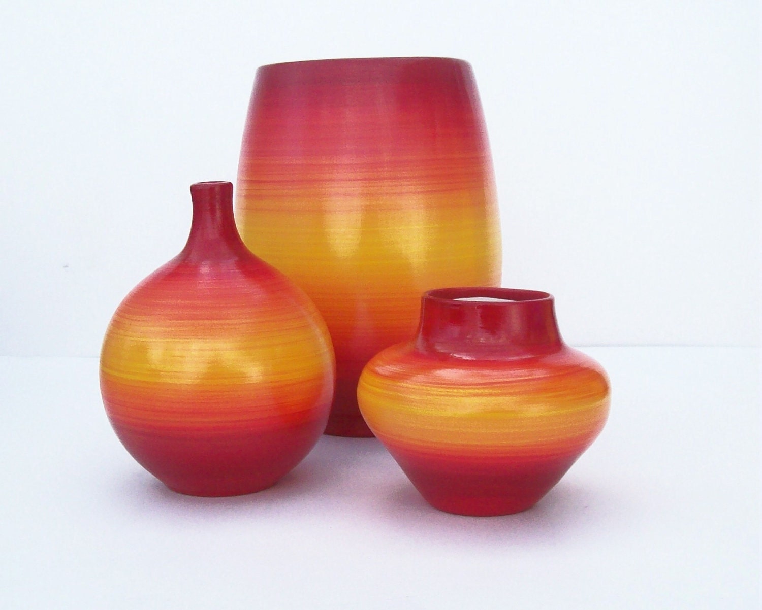 Sunset Fade Ceramic Vase Set