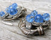 Shoe Clips with Blue Beads from the 1920's Flapper Era