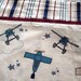 Vintage Twin Flat Sheet with Planes for the Boys / Reclaimed Bed Linens