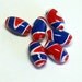 Polymer Clay Beads in Oval Shape with Red, White and Blue Patriotic Pattern