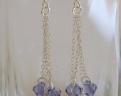Purple & Grey Chain Dangle Earrings