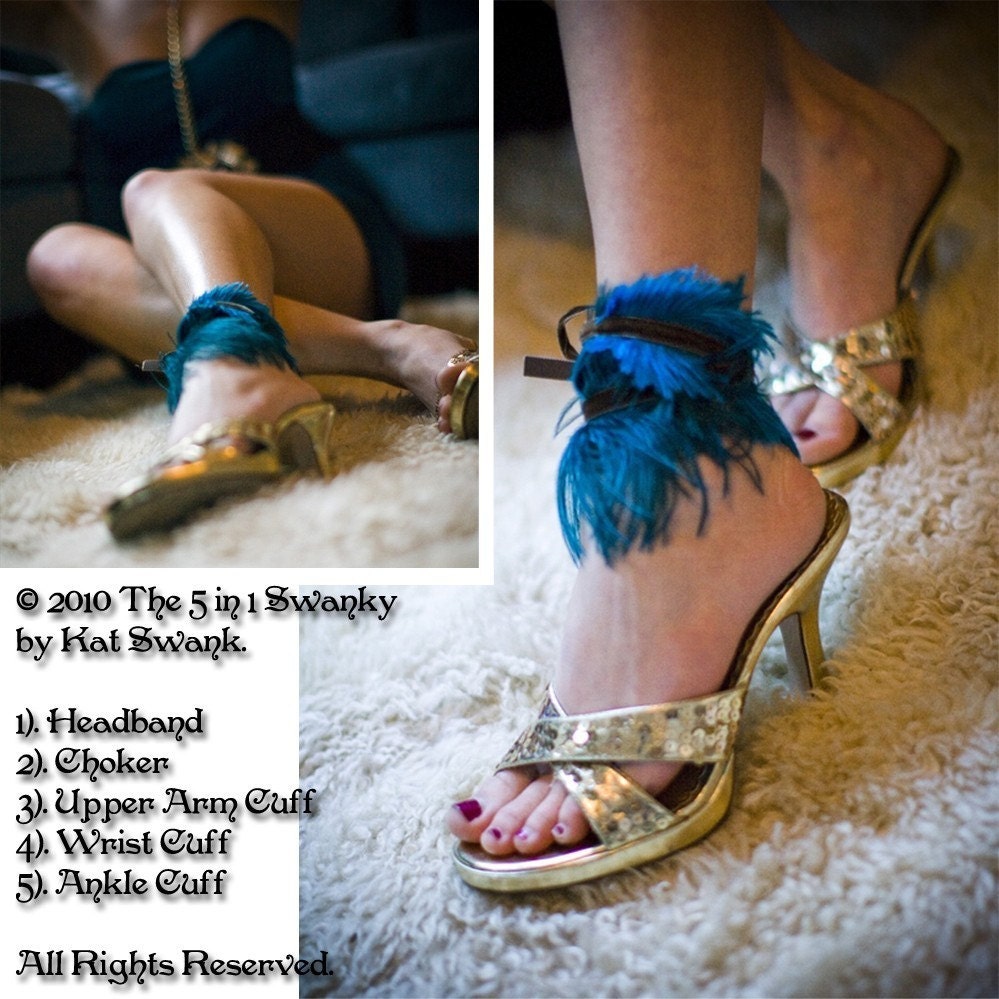 Liaison Collection The original 5 in 1 Swanky by Kat Swank, Convertible Ostrich Feather Accessory- Multipurpose