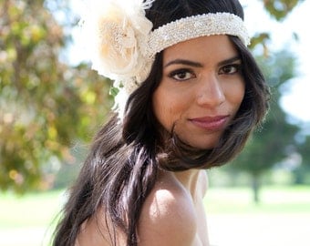 The MINI ALANA Headdress by Kat Swank- Custom Made Luxe Headband Headdress. Made with your custom colors, each piece OOAK.