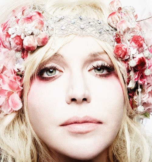 As seen on Courtney Love in the Mar/Apr 2010 Spin Magazine- Kat Swank Custom Alphonse Mucha Inspired Headdress- YOUR COLORS, Made to Order.
