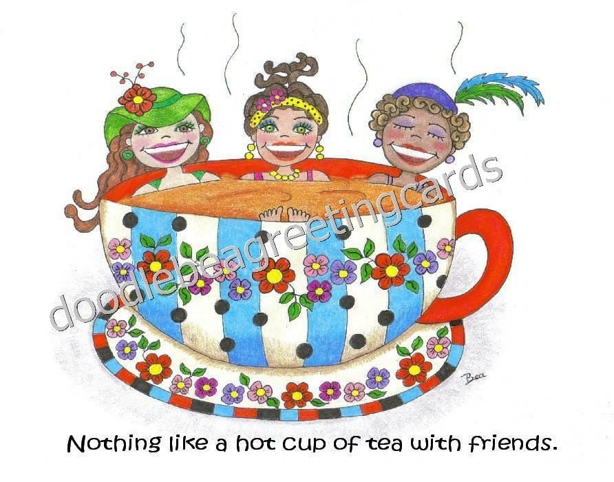 Friendship Card - Tea and Friends (F117) Special Time with Friends.