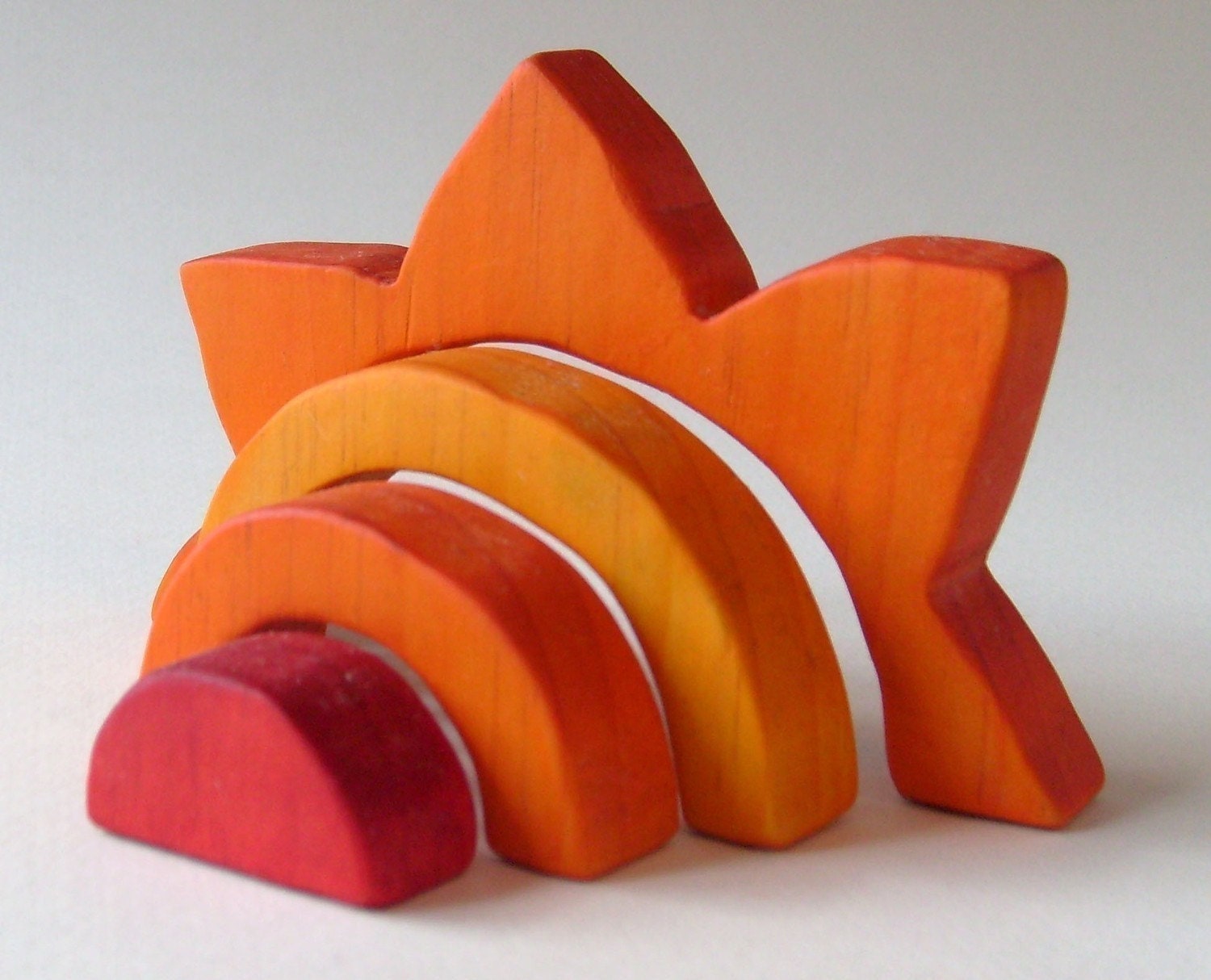 Sun Stacker - Waldorf Wooden Toy- Orange - Imaginationkids
