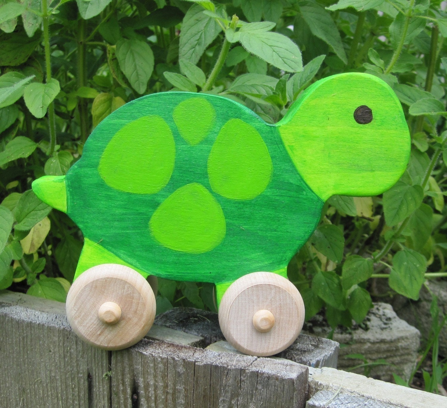 Wooden Turtle Push Toy- Waldorf- eco friendly