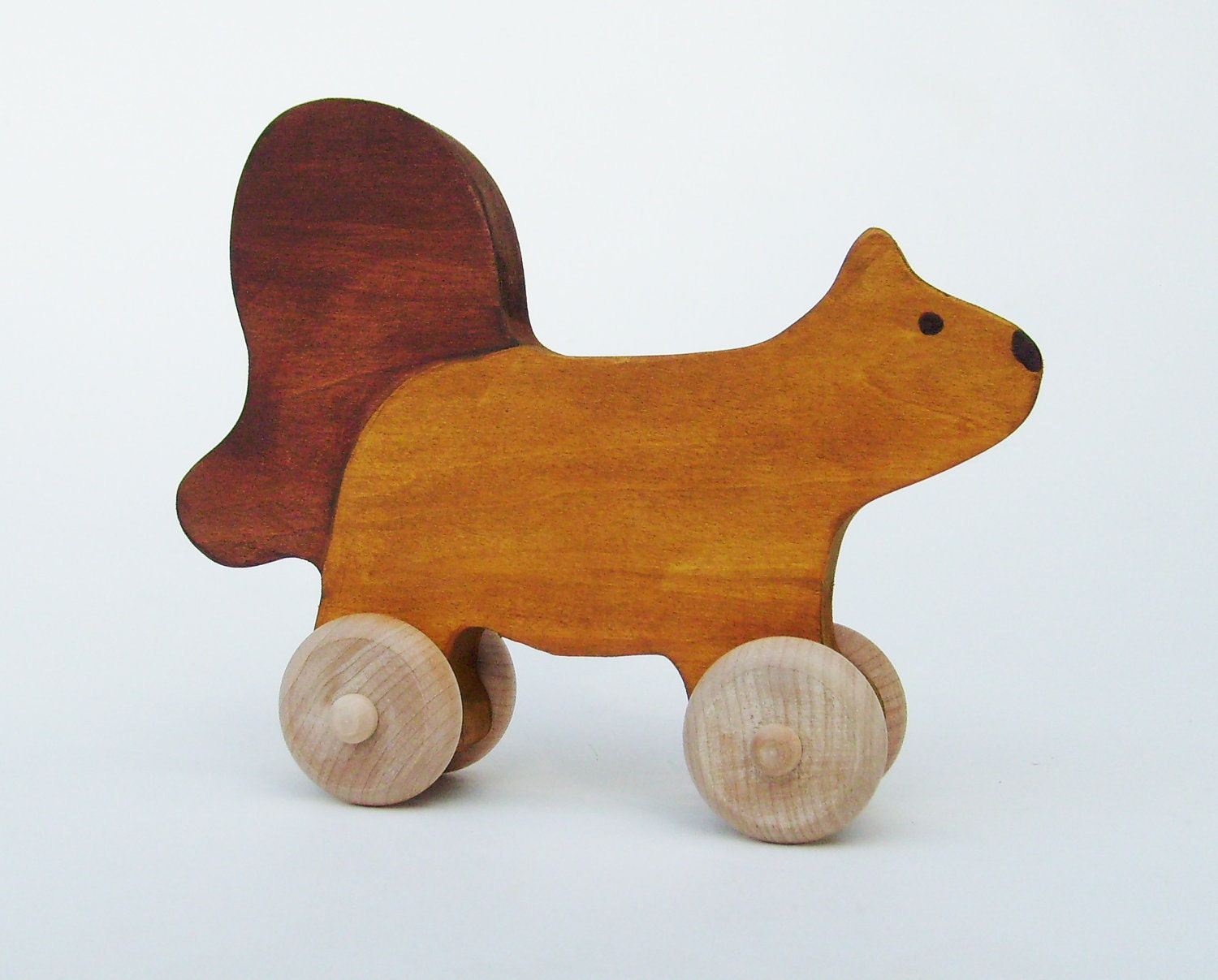 Wood toy- Squirrel Push Toy- Waldorf- Eco-friendly
