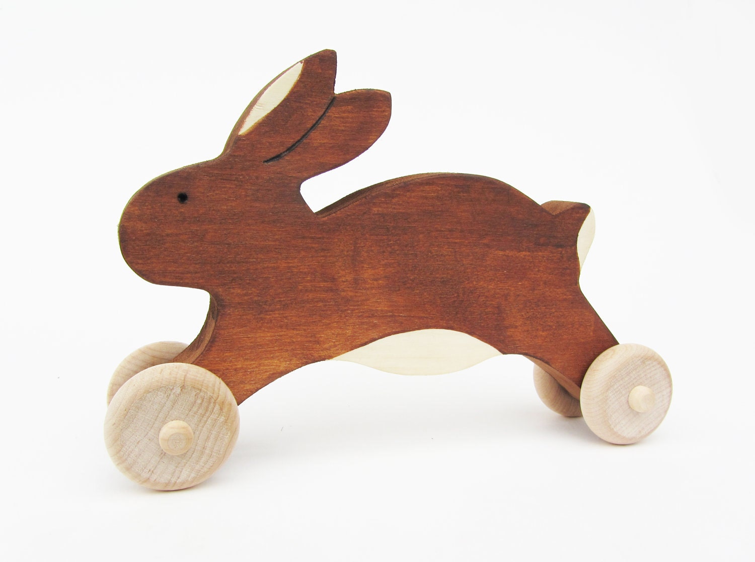 Wooden Easter Bunny Toy-  Easter Rabbit gift- eco friendly natural kids
