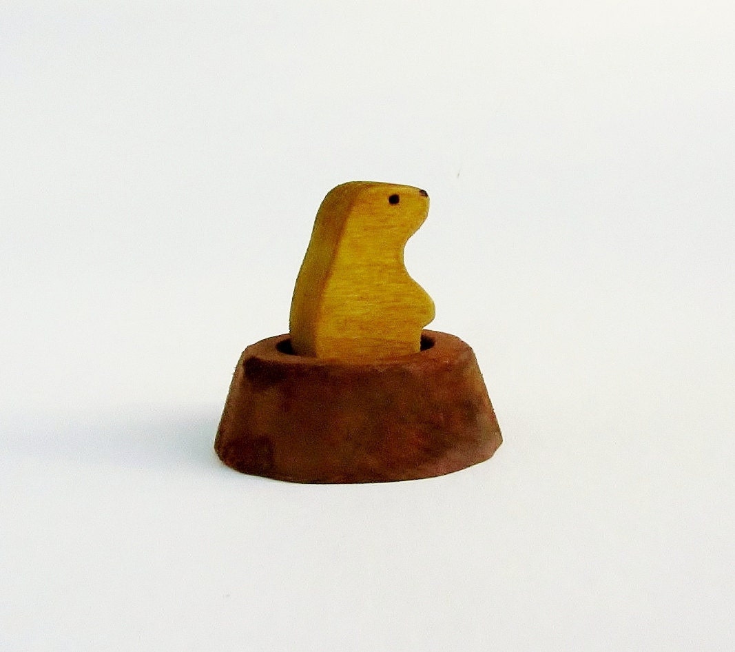 Wooden Prairie Dog - Natural Waldorf Toy
