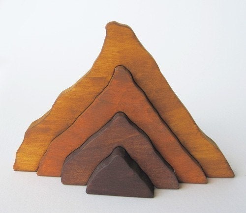 Wooden Moutain Stacker - Waldorf toy- nature table