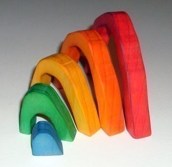 Small rainbow stacker- Eco-friendly wooden toy