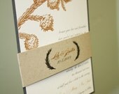 Lily Rustic Kraft Wedding Invitation Suite, 50 Sets
