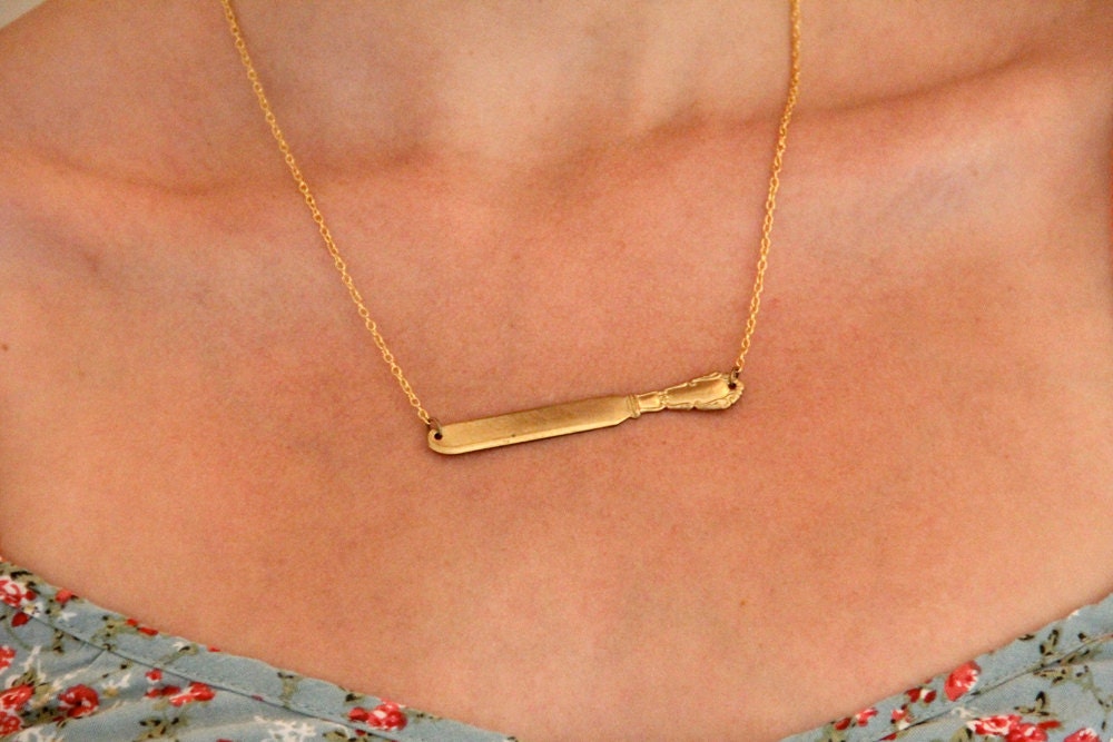 golden knife necklace