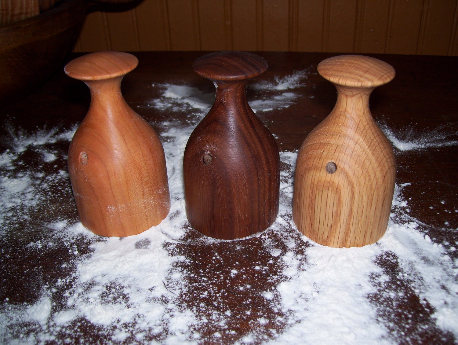 Biscuit Cutter Solid Oak Wood Hand Turned by thirteencolonies