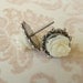 Cream Roses.  Antique Silver Post Earrings
