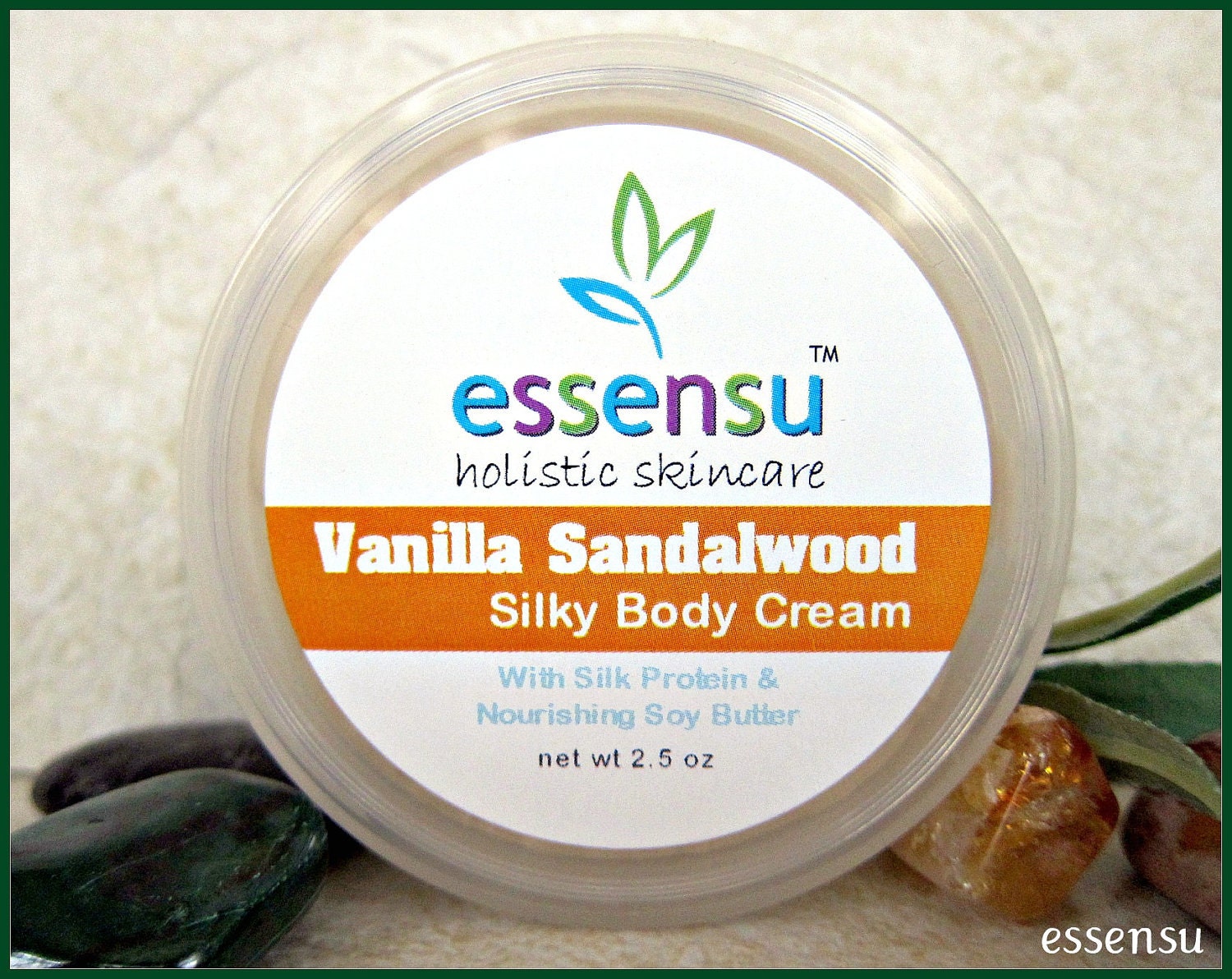 Vanilla Sandalwood Decadent Body Cream with Silk Protein - 2.5 oz No Parabens