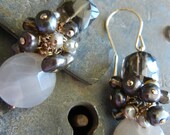 NEW Moonstone and Chocolate Quartz Beaded Earrings