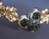 Rose headband tiara with leaves and vine