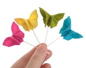 Wedding Boutonniere Silk Origami Butterfly Lapel Pin Neon Colors Stick Pin Buttonhole Bright Wedding 100 Colors GROUP DISCOUNT AVAILABLE - SewSmashing