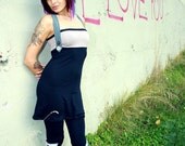 Buttons Suspender SteamPunK Organic DRESS - UnderBust Tunic Romper Shirt - S-L