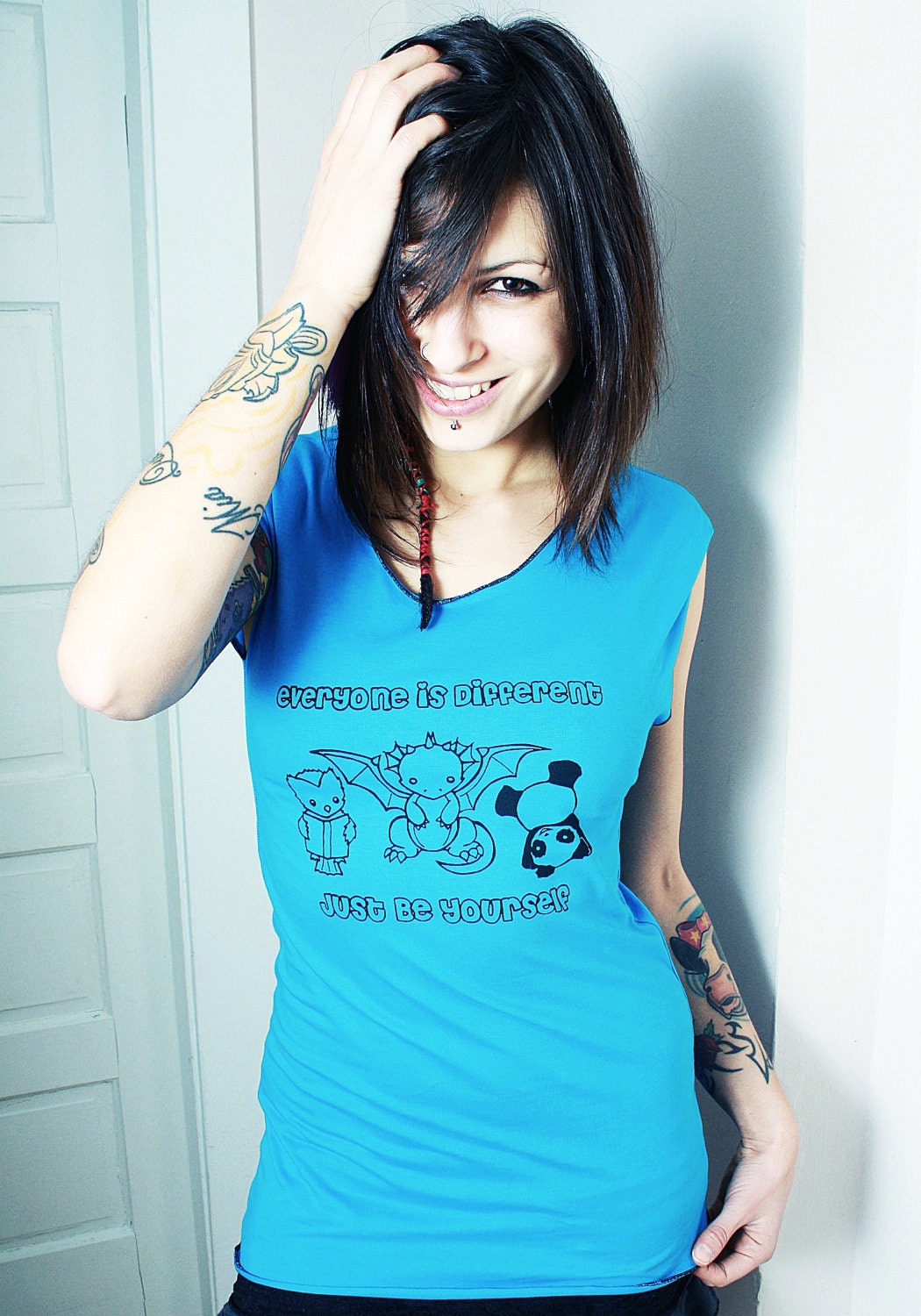 Everyone is Different Just Be Yourself T-Shirt - Organic Eco Tee Top Positive Shirt S-L