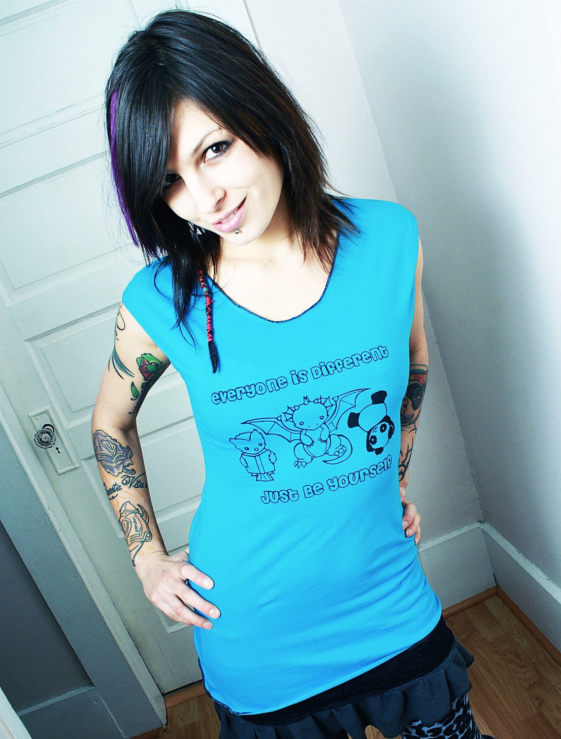 Everyone is Different Just Be Yourself T-Shirt - Organic Eco Tee Top Positive Shirt S-L