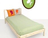 Sheet , Twin Fitted Sheet , Children Bedding Grassy Lane