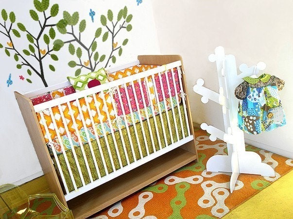 Vintage Style Crib Bumper Set , Bumper Guards , Bumper Pads CinderElsa