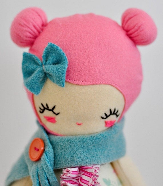 Love lulu doll, plush, softie, handmade