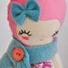 Love lulu doll, plush, softie, handmade