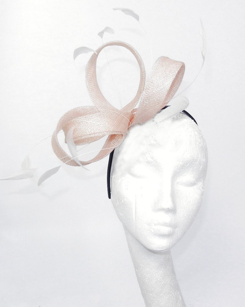 Baby Pink  Fascinator Hat for Weddings, Cocktails, Church and Derby