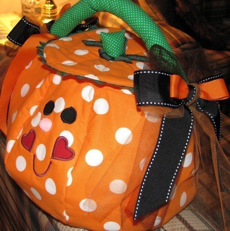 Halloween pumpkin  trick or treat bag    jackie