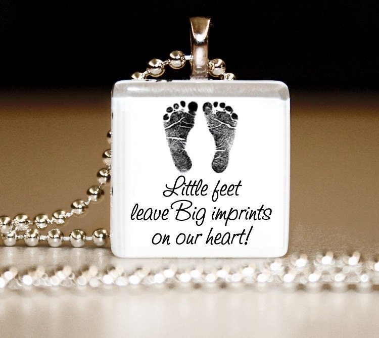 Little Feet BIG Imprints -- Glass Tile Pendant